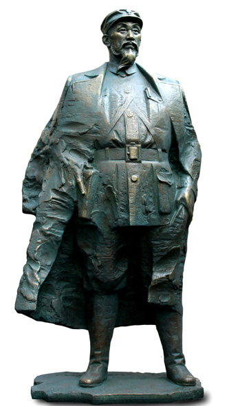 《抗日英雄范筑先》塑钢仿铜 高100cm 2010年